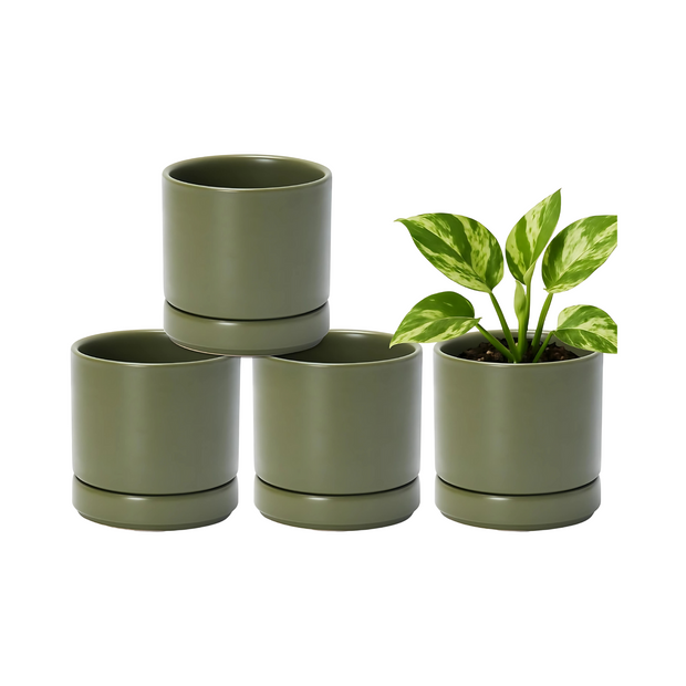 Ceramic Plant Pots Green Succulent Planter Modern Indoor Garden Decor