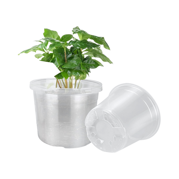 Clear Plastic Nursery Pots with Drainage Hole Indoor Outdoor Planters