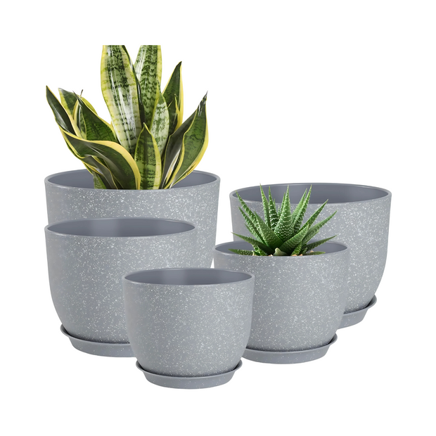 Plastic Plant Pots Indoor Outdoor Garden Planters With Drainage Holes
